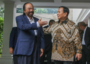 Prabowo Subianto (kanan) dan Surya Paloh(MI Usman Iskandar)