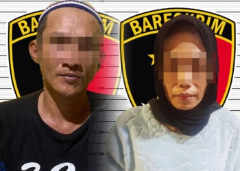 Kedua pasangan kumpul kebo memakai sabu. Dok. Polsek Sukarame