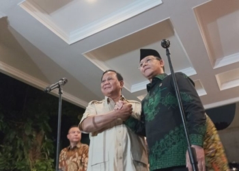 Ketua Umum Gerindra Prabowo Subianto bertemu Plt Ketua Umum PPP Mardiono.di Jalan Kertanegara. (MI/Dinda Shabrina)
