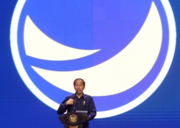 Presiden RI Joko Widodo dalam pembukaan Kongres III Partai NasDem di JCC Senayan, Jakarta, Minggu (25/8/2024) malam.(MI/Susanto)