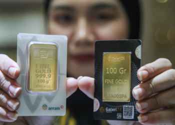 Harga emas batangan Antam hari ini, Senin. Dok MI