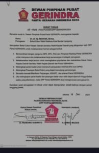Beredar Surat Tugas untuk Reihana Sebagai Waki Wali Kota, Gerindra: Kesalahan Pengetikan