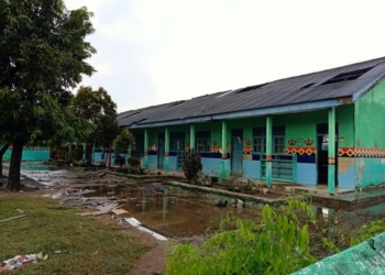Bangunan sekolah di Lampung Timur yang rusak.