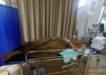 Dio Alip Putra, warga RT 002 RW 001 Desa Sumbermarga, Kecamatan Way Jepara, Lampung Timur (Lamtim) yang jadi korban penusukan masih di rawat di rumah sakit. Dok/Antara