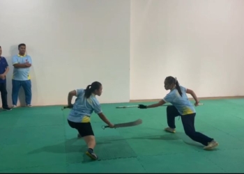 Atlet wushu Lampung tengah berlatih. Dok KONI Lampung.