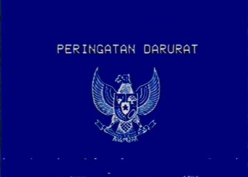 Gambar garuda biru bertuliskan "Peringatan Darurat" viral di media sosial. Dok