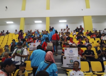 Suasana upacara pembukaan (opening ceremony) Pekan Olahraga Wartawan Nasional (Porwanas) XIV 2024 Kalimantan Selatan. Dok