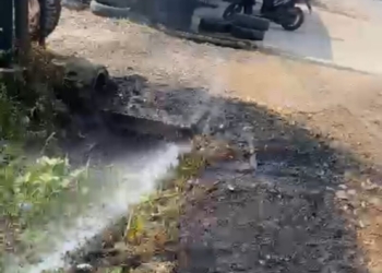 Pipa Gas PGN di Bandar Lampung Semburkan Api