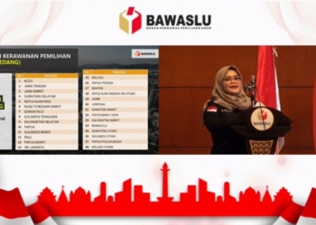 Bawaslu RI meluncurkan pemetaan kerawanan pemilihan serentak 2024. Tangkapan Layar Youtube Bawaslu