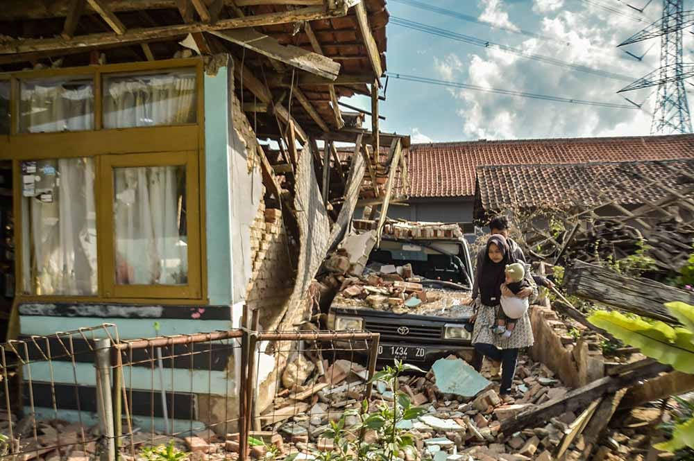 Gempa bumi di Desa Cibeureum, Kertasari, Jawa Barat. Dok/MI