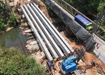 Progres Pengerjaan Penggantian Jembatan Way Sabuk Capai 68 Persen