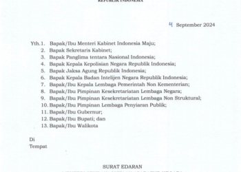 Potongan gambar Surat Edaran Menteri Pendayagunaan Aparatur Negara dan Reformasi Birokrasi (Kemen PANRB) Nomor 04 Tahun 2024