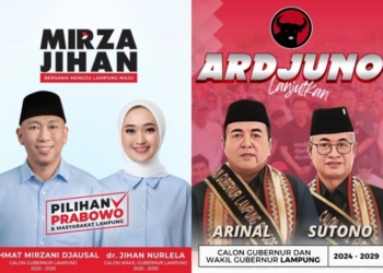 Rahmat Mirzani Djausal - Jihan Nurlela dan Arinal Djunaidi - Sutono maju sebagai calon gubernur dan wakil gubernur Lampung di Pilkada 2024. Dok