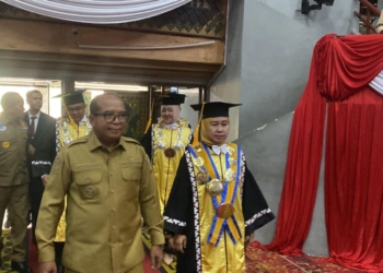 Foto: Rapat luar biasa senat Universitas Lampung dalam rangka Dies Natalis Universitas Lampung ke-59 di GSG Unila, Senin, 23 September 2024.