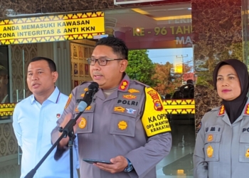 Kapolres Lampung Selatan, AKBP Yusriandi Yusrin saat konferensi pers