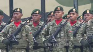 Gladi bersih terakhir sebagai persiapan dalam puncak acara Hari Ulang Tahun (HUT) ke-79 TNI di Silang Monas. Dok/MetroTVNews