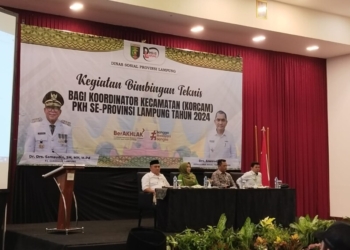 Rapat bimbingan teknis bagi Koordinator Kecamatan (Korcam) Program Keluarga Harapan (PKH) se-Provinsi Lampung tahun 2024 di Hotel Horison. Lampost.co/Atika
