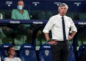 Pelatih Real Madrid, Carlo Ancelotti.