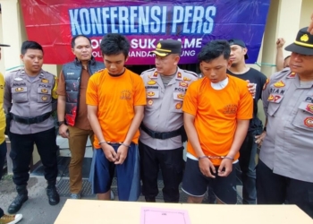 Polsek Sukarame mengamankan warga Way Hui, Lampung Selatan inisial Latif (18) dan Nando (21) sebagai pelaku pemerkosaan anak dibawah umur,