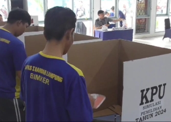 Simulasi jalannya pemilihan di Lapas Rajabasa, Senin, 18 November 2024. Dok