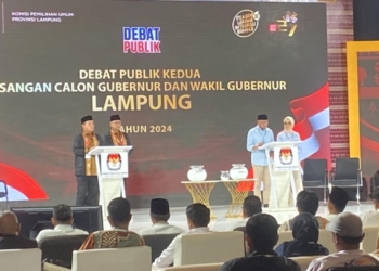 Foto: Pelaksanaan Debat Publik Kedua Pasangan Calon Gubernur dan Wakil Gubernur Lampung 2024, di Hotel Novotel, Sabtu, 2 November 2024.