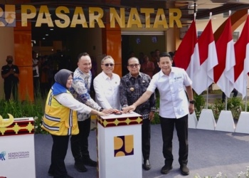 Menteri Koordinator Bidang Pangan Zulkifli Hasan (Zulhas) meresmikan Pasar Natar di Lampung Selatan.