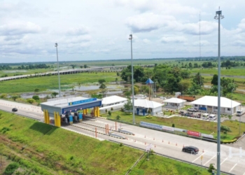Foto Udara Gerbang Tol Kayu Agung. Dok HK