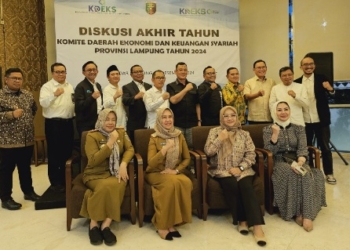 Diskusi akhir tahun 2024 Komite Daerah Ekonomi dan Keuangan Syariah (KDEKS) Lampung, Senin 23 Desember 2024.