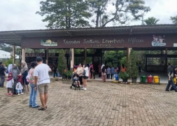 Suasana pintu masuk wahana taman satwa Lembah Hijau. Dok. Lampost.co