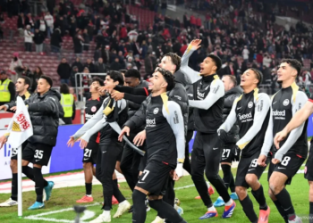 Selebrasi pemain Eintracht Frankfurt