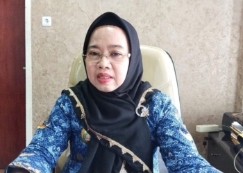 Pasar murah Lampung. Kepala Dinas Perindustrian dan Perdagangan Provinsi Lampung, Evie Fatmawati. Dok/Lampost.co