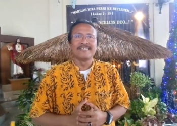 Perayaan Natal 2024. Ketua Komisi HAK-Kerawam Keuskupan Tanjungkarang, Philipus Suroyo.