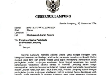 Surat Edaran Pj Gubernur Lampung. Istimewa
