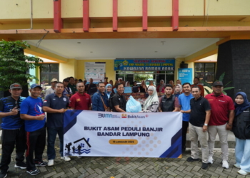 Gerak Cepat Bukit Asam (PTBA) Membantu Korban Banjir di Bandar Lampung