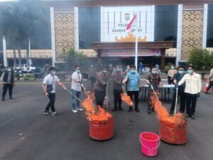 Polresta Bandar Lampung Musnahkan Barang Bukti Narkoba Bernilai Ratusan Juta