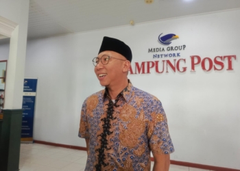 Gubernur Lampung terpilih periode 2025--2030, Rahmat Mirzani Djausal saat berkunjung di Lampung Post