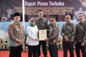 KPU Tetapkan Ela-Azwar Sebagai Bupati dan Wakil Bupati Lampung Timur