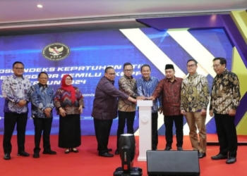 Dewan Kehormatan Penyelenggara Pemilu (DKPP) RI meluncurkan Indeks Kepatuhan Etik Penyelenggara Pemilu (IKEPP) 2024 di kawasan Tanah Abang, Jakarta, Kamis, 30 Januari 2025. Dok DKPP