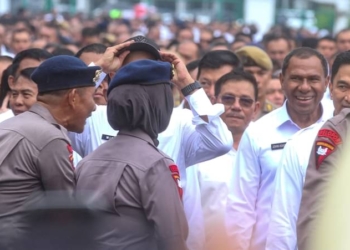 Para kepala daerah terpilih mengikuti gladi bersih pelantikan kepala daerah di kawasan Monas, Jakarta, Rabu (18/2/2025).(MI/Usman Iskandar)