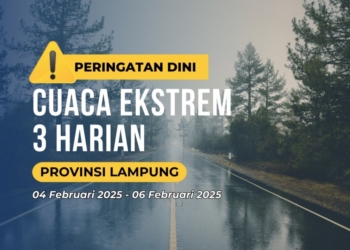 Badan Meteorologi Klimatologi dan Geofisika (BMKG) menyampaikan update cuaca tiga harian wilayah Provinsi Lampung.