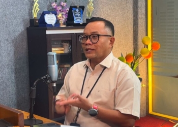 Kepala OJK Lampung, Otto Fitriandy saat dialog di Lampung Post. Dok