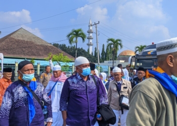 Kepulangan jemaah haji 2024 di asrama haji Rajabasa, Bandar Lampung. (Foto: Lampost.co/Umar Robbani)