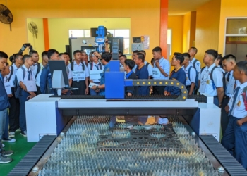 SPMB Lampung. Kegiatan siswa baru salah satu sekolah di Bandar Lampung. Lampost.co/Umar Robbani