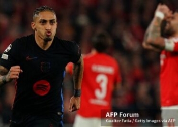 Meski Bermain dengan 10 Pemain, Barcelona Menang atas Benfica