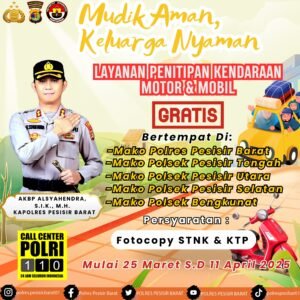 Polres Pesisir Barat Terima Penitipan Motor Saat Mudik