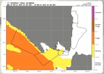 Badan Meteorologi Klimatologi dan Geofisika (BMKG) menyampaikan potensi waspada gelombang tinggi pada perairan Provinsi Lampung. Dok BMKG