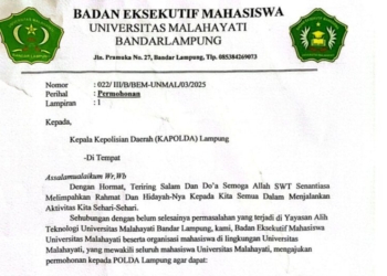 Konflik internal di Yayasan Alih Teknologi Bandar Lampung membuat mahasiswa terusik. Mereka mendesak penyelesaian konflik itu disegerakan, secara kekeluargaan atau melalui jalur hukum.Dok/BEM Universitas Malahayati.