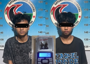 Polres Metro amankan dua pemuda karena kedapatan memiliki narkotika jenis tembakau gorila. Dok. tribratanews.lampung.polri.go.id