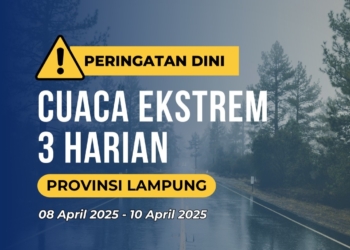 Badan Meteorologi Klimatologi dan Geofisika (BMKG) menyampaikan prakiraan cuaca Lampung tiga harian.