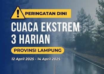 Badan Meteorologi Klimatologi dan Geofisika (BMKG) menyampaikan informasi prakiraan cuaca buruk tiga harian Lampung